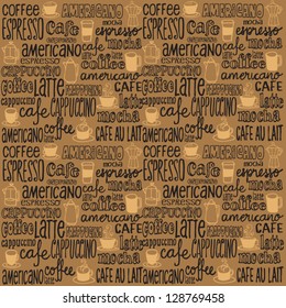 Vector illustration of seamless coffee pattern