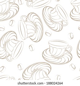 vector illustration of a seamless coffee pattern