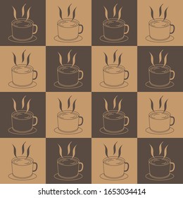Vector illustration of seamless coffee patterns, suitable for wallpapers, backgrounds, coffee shops, restaurants and more