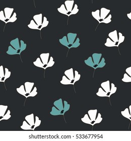 Vector illustration. Seamless color pattern with repetition of small flowers