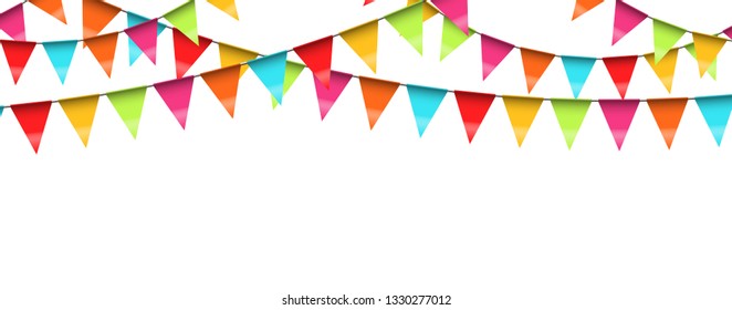 Birthday Bunting Flags Confetti Stock Vector (Royalty Free) 397047304