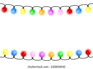 vector illustration of seamless colorful chains of lights