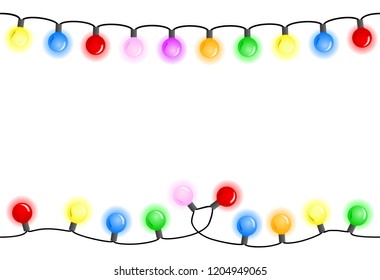 vector illustration of seamless colorful chains of lights