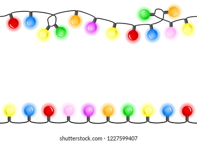 vector illustration of seamless colorful chains of lights