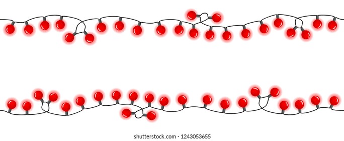 vector illustration of seamless colorful chains of lights