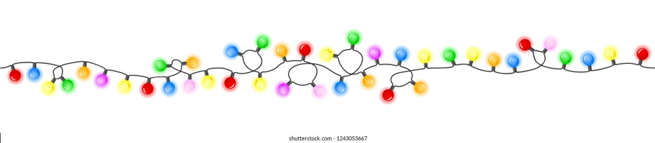 vector illustration of seamless colorful chains of lights