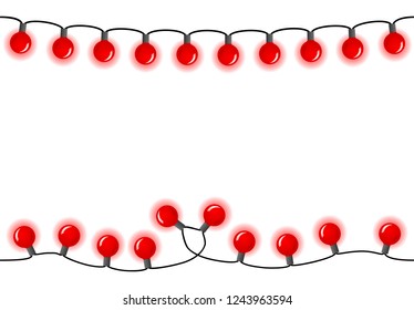 vector illustration of seamless colorful chains of lights