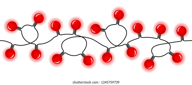 vector illustration of seamless colorful chains of lights