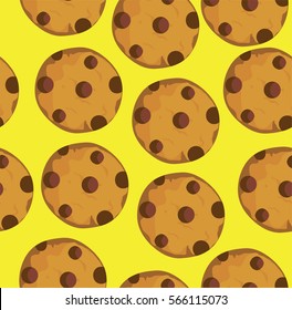 vector illustration of seamless cookies background