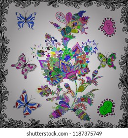 Vector illustration. Seamless. Cute Floral pattern in the small flower.