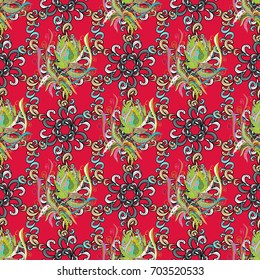 Vector illustration. Seamless. Cute Floral pattern in the small flower.