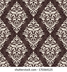 Vector illustration of seamless damask pattern for your design. 
