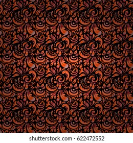 Vector illustration. Seamless damask pattern. Vintage ornamental background with victorian pattern.