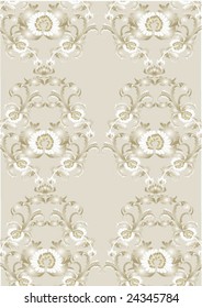 vector illustration seamless damask wallpaper
