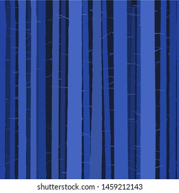 Vector illustration. Seamless dark blue forest background full of tree woods.