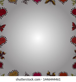 Vector illustration. Seamless. Decoration pattern style. Decorative vintage frames and borders. Illustration in white, black and red colors. Border design is pattern in doodles art style.