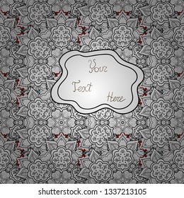 Vector illustration. Seamless decorative background. Doodles. On white, gray and black colors. Can be used for cards, invitations, save the date cards and many more.