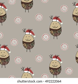 vector illustration of seamless deer. New year.
