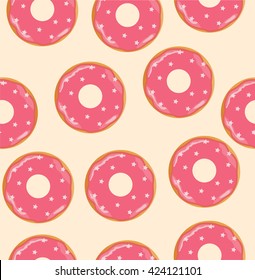 vector illustration of seamless donuts background