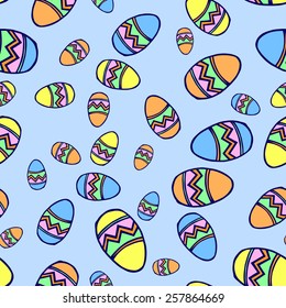 vector illustration. seamless from Doodle decorative eggs  for Easter,