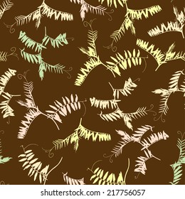 Vector illustration. Seamless doodle grass pattern.