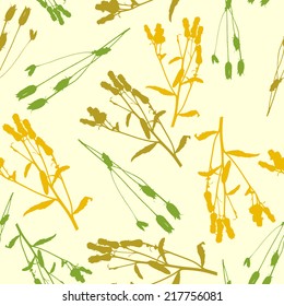 Vector illustration. Seamless doodle grass pattern.
