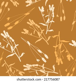 Vector illustration. Seamless doodle grass pattern.