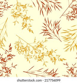 Vector illustration. Seamless doodle grass pattern.