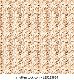 Vector illustration. Vector seamless doodle pattern in beige, orange and yellow colors for design, textile or fabric.