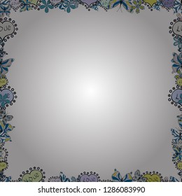 Vector illustration. Seamless. Doodles elements hand drawn frames. Illustration in white, neutral and gray colors.