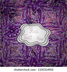 Vector illustration. Seamless Fall Leaves Colorful Design Collection. Fall Leaves on neutral, purple and violet colors, transparent for making compositions.