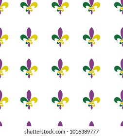 vector illustration of seamless fleur de lis mardi gras pattern