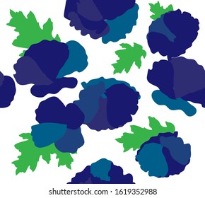 vector illustration of seamless floral background. phantom blue colored flowers.