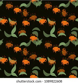 Vector illustration of a seamless floral pattern in winter for Happy New Year,happy birthday and Merry Christmas cards.