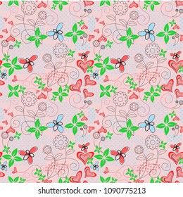 Vector illustration of a seamless floral pattern in winter for Happy New Year,happy birthday and Merry Christmas cards.