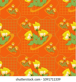 Vector illustration of a seamless floral pattern in winter for Happy New Year,happy birthday and Merry Christmas cards.