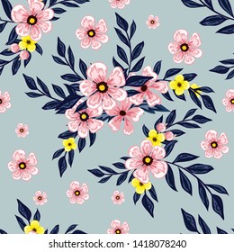 Vector illustration of a seamless floral pattern in spring for Wedding, anniversary, birthday and party.