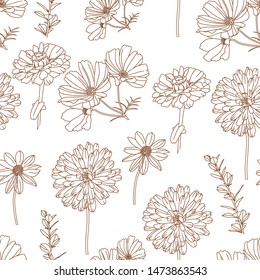 Vector illustration of a seamless floral pattern in spring for Wedding, anniversary, birthday and party. Design for banner, poster, card, invitation and scrapbook, hawai tropical, flower edible
