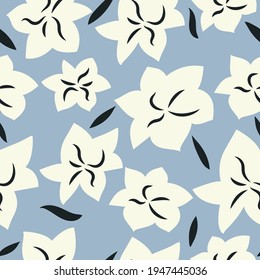 Vector illustration seamless floral pattern. Flowers background for cosmetics packaging.