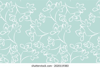 Vector illustration. Seamless floral pattern on a blue background for fabric (background, tile)