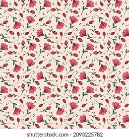 Vector illustration of a seamless floral pattern. Abstract style
