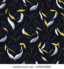 Vector illustration of a seamless floral pattern with cute birds in spring for Wedding, anniversary, birthday and party. Design for banner, poster, card, invitation and scrapbook