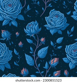 Vector illustration of a seamless floral pattern with cute birds in spring for Wedding, anniversary, birthday and party. Design for banner, poster, card, invitation and scrapbook