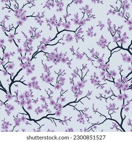 Ilustración vectorial de un patrón floral sin fisuras con pájaros lindos en primavera para Boda, aniversario, cumpleaños y fiesta. Diseño de banner, afiche, tarjeta, invitación y libro de recortes