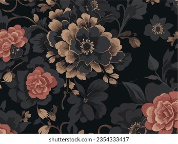 Ilustración vectorial de un patrón floral sin fisuras