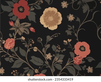 Ilustración vectorial de un patrón floral sin fisuras