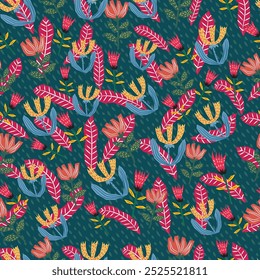 Vector illustration of a seamless floral pattern. Design for banner, poster, card, invitation and scrapbook