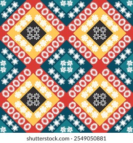 Vector illustration of a seamless floral pattern with spring flowers. Lovely floral background in sweet colors for background, wallpaper
