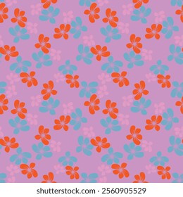 Vector illustration of a seamless floral pattern with spring flowers. Lovely floral background in sweet colors
