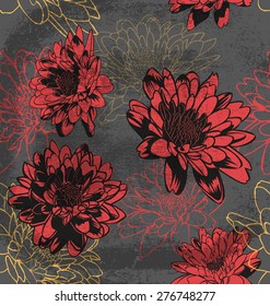Vector illustration of  seamless floral pattern